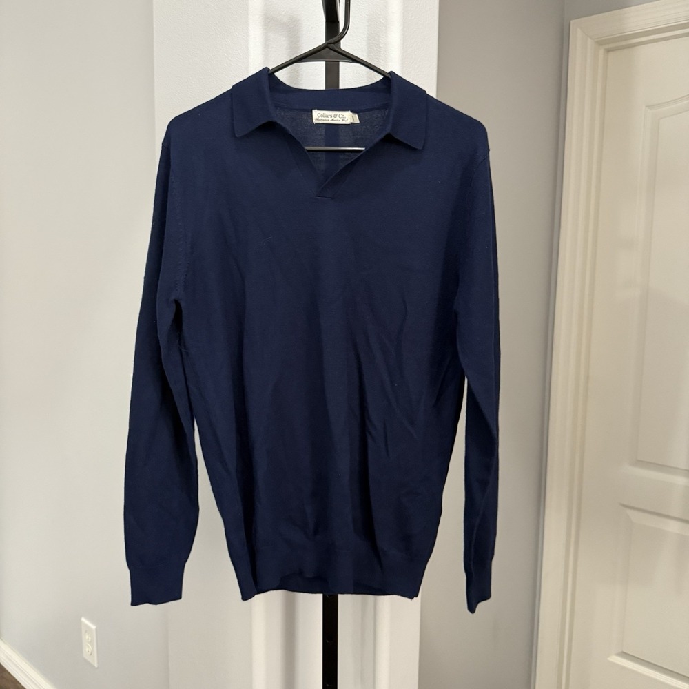 Collars & Co Men's Size Small Australian Merino Wool Long Sleeve Sweater NWOT